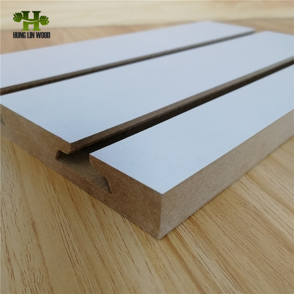 Melamine Slotted MDF, Slats Wall, Grooved MDF for Wall Decoration