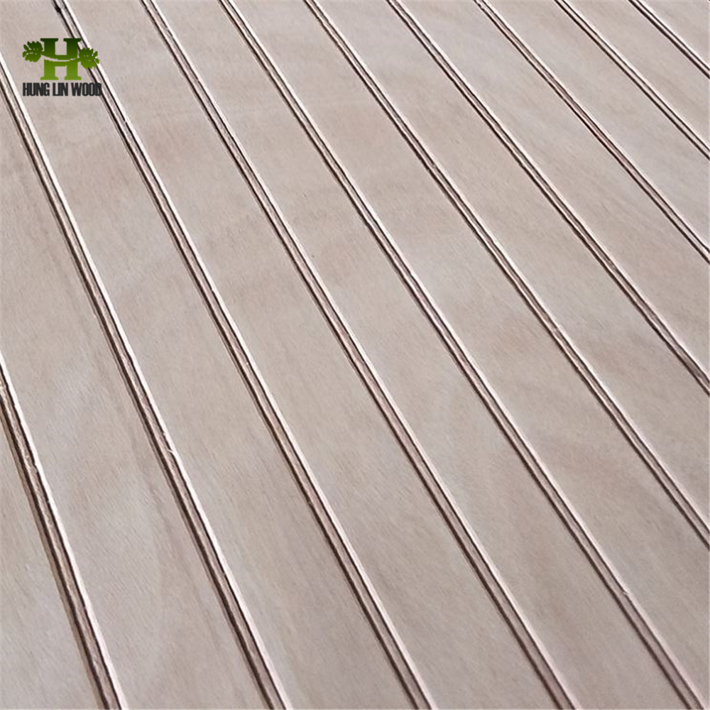 12mm 18mm Slotted/ Grooved Plywood for Indoor Floor/Decoration Furniture