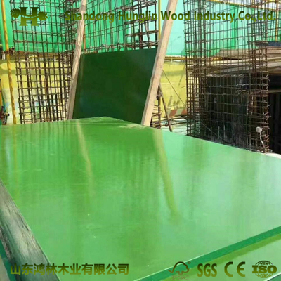 Green PP Film Faced Plywood More Times Reused Plastic Plywood