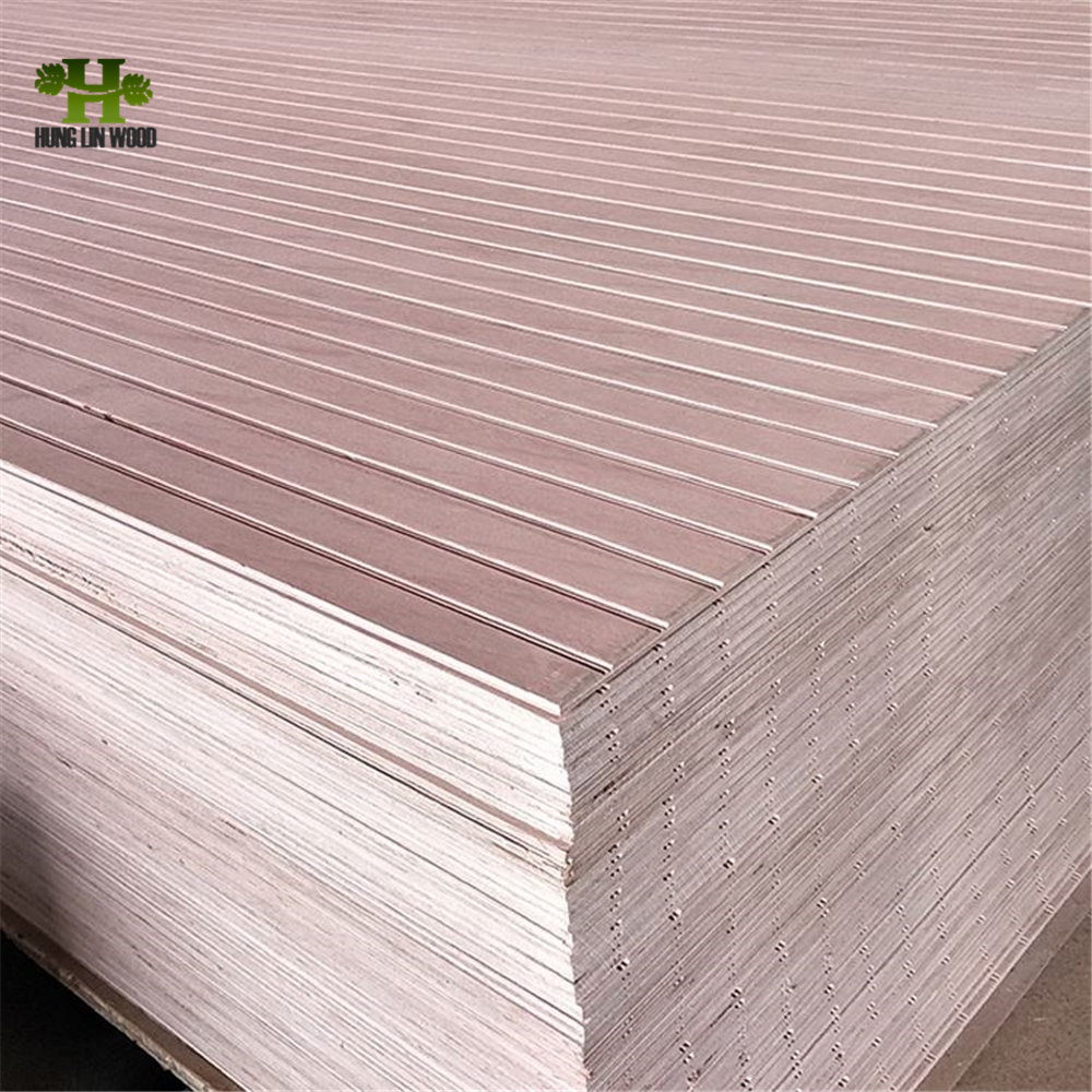 10mm Slot Wall Panel Building Material Plywood Grooved Plywood Fancy Plywood