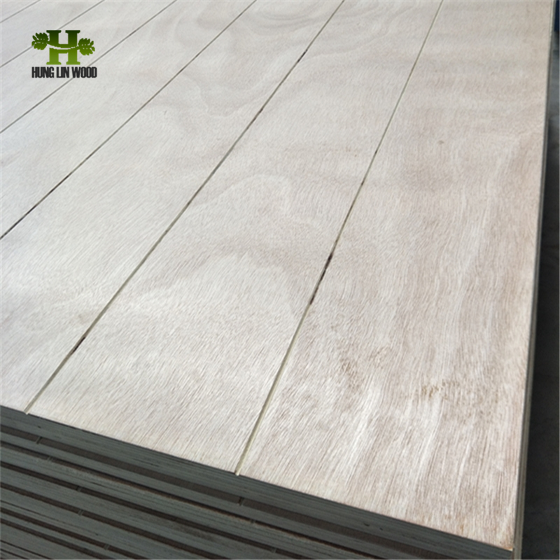 9mm 12mm W and V Types Groove and Grooved Pine Plywood, Slotted Pine Plywood with Good Quality