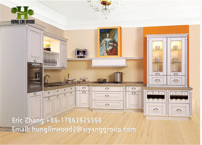 Home Grey Fix Birch Solid Wood Kitchen Cabinets Manufacture China