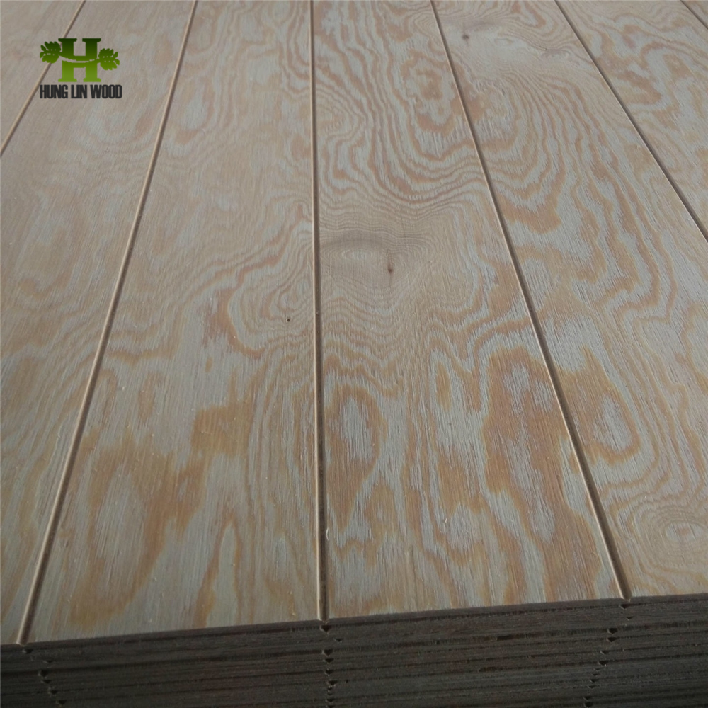 Poplar/Pine Veneer V/U/W Grooved & Slotted Plywood for Construction/Decoration