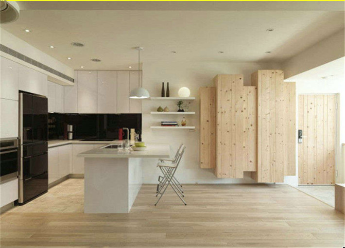 Simple Design European Style Furniture White MDF Melamine Kitchen Cabinet