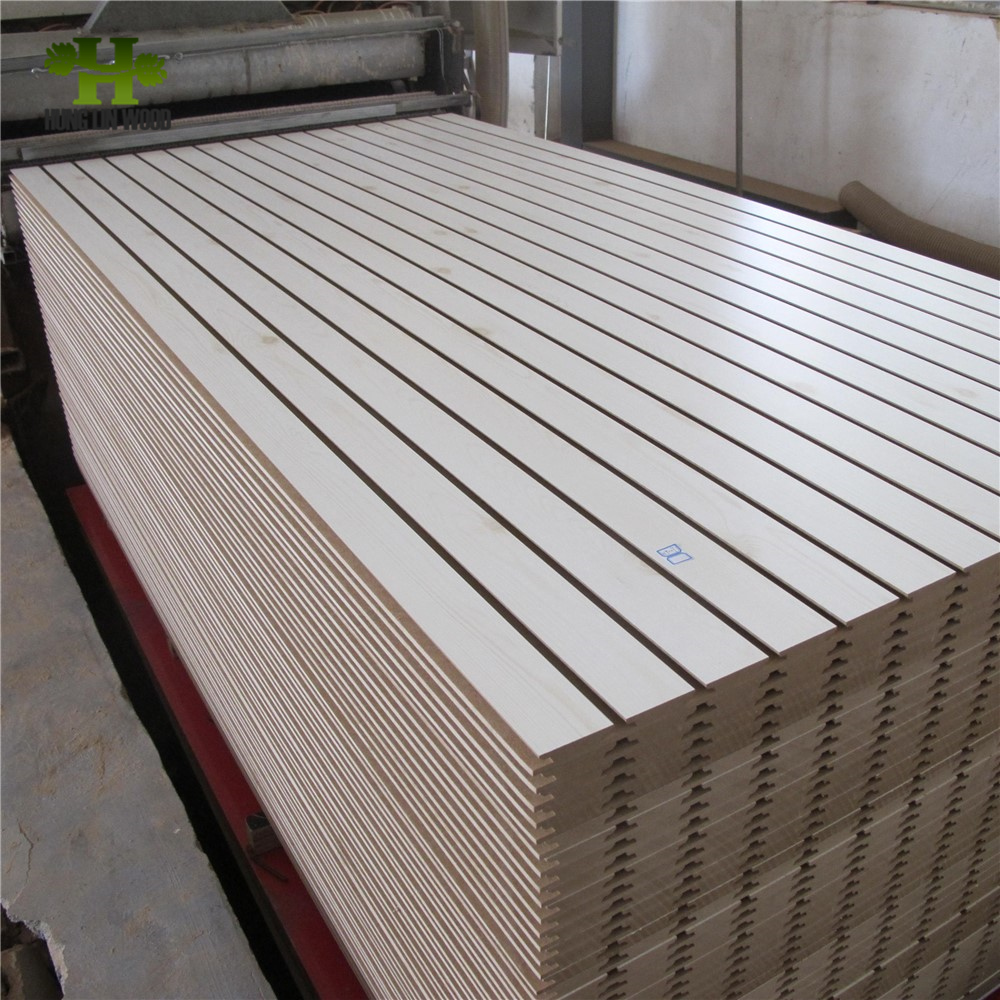 China Manufacturer AAA Grade E1 /E2 Slotted MDF/Melamine MDF with 7 or 11 Grooves for Shop Display