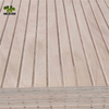 18mm Thickness Grooved/Slotted Natural Veneer Plywood for Indoor Floor/ Decoration/ Furniture