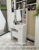 White Color Corner One Drawer Dressing Table with Stool and Mirror